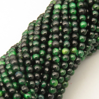 Natural Color Tiger Eye Beads Strands,Round,Dyed,Dark Green,3mm,Hole:0.8mm,138 pcs/strand,6 g/strand,5 strands/package,14.96"(38cm),XBGB07128bhva-L020