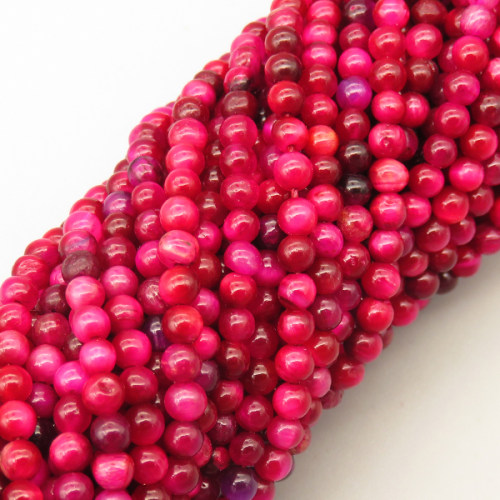 Natural Color Tiger Eye Beads Strands,Round,Dyed,Deep Rose,3mm,Hole:0.8mm,138 pcs/strand,6 g/strand,5 strands/package,14.96"(38cm),XBGB07132bhva-L020