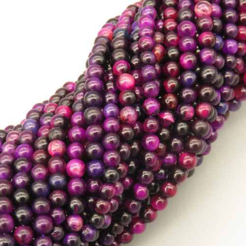 Natural Color Tiger Eye Beads Strands,Round,Dyed,Dark Purple,3mm,Hole:0.8mm,138 pcs/strand,6 g/strand,5 strands/package,14.96"(38cm),XBGB07136bhva-L020