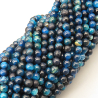 Natural Color Tiger Eye Beads Strands,Round,Dyed,Cyan Blue,3mm,Hole:0.8mm,138 pcs/strand,6 g/strand,5 strands/package,14.96"(38cm),XBGB07138bhva-L020