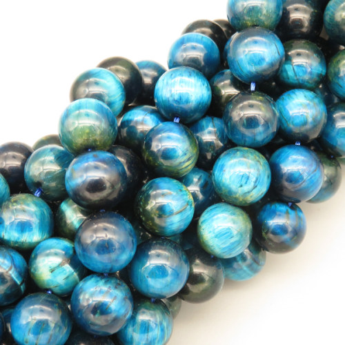 Natural Color Tiger Eye Beads Strands,Round,Dyed,Navy Blue,12mm,Hole:1.2mm,34 pcs/strand,80 g/strand,5 strands/package,14.96"(38cm),XBGB07142bjja-L020