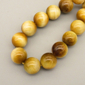 Natural Color Tiger Eye Beads Strands,Round,Dyed,Cream Color,12mm,Hole:1.2mm,34 pcs/strand,80 g/strand,5 strands/package,14.96"(38cm),XBGB07146bjja-L020