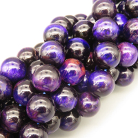 Natural Color Tiger Eye Beads Strands,Round,Dyed,Purple,12mm,Hole:1.2mm,34 pcs/strand,80 g/strand,5 strands/package,14.96"(38cm),XBGB07148bjja-L020