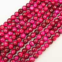 Natural Color Tiger Eye Beads Strands,Round,Faceted,Dyed,Rose Red,6mm,Hole:1mm,63 pcs/strand,22 g/strand,5 strands/package,14.96"(38cm),XBGB07158vhmv-L020