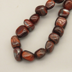 Natural Color Tiger Eye Beads Strands,Random Particles,Dyed,Brown,5x9x11mm-7x9x11mm,Hole:1mm,46 pcs/strand,90 g/strand,5 strands/package,14.96"(38cm),XBGB07210vhha-L020