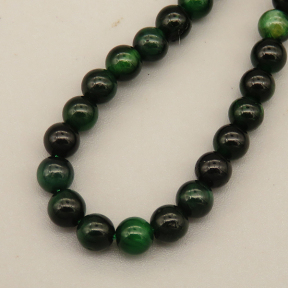 Natural Color Tiger Eye Beads Strands,Round,Dyed,Dark Green,4mm,Hole:0.8mm,95 pcs/strand,9 g/strand,5 strands/package,14.96"(38cm),XBGB07232ahjb-L020