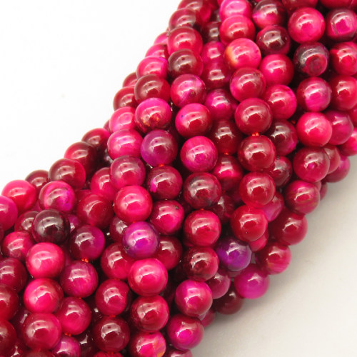 Natural Color Tiger Eye Beads Strands,Round,Dyed,Deep Rose Red Black,4mm,Hole:0.8mm,95 pcs/strand,9 g/strand,5 strands/package,14.96"(38cm),XBGB07244ahjb-L020