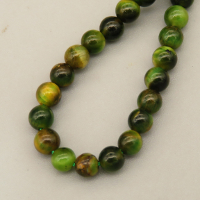 Natural Color Tiger Eye Beads Strands,Round,Dyed,Grass Green,4mm,Hole:0.8mm,95 pcs/strand,9 g/strand,5 strands/package,14.96"(38cm),XBGB07252ahjb-L020