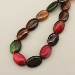 Natural Agate Beads Strands,Egg Shape,Dyed,Dark Green Red Black,5x10x14mm,Hole:1.5mm,about 28 pcs/strand,about 100 g/strand,5 strands/package,14.96"(38cm),XBGB07268ahpv-L020