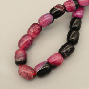 Natural Agate Beads Strands,Bucket Beads,Dyed,Purple Black,11x14mm,Hole:1.5mm,about 27 pcs/strand,about 120 g/strand,5 strands/package,14.96"(38cm),XBGB07272ahpv-L020