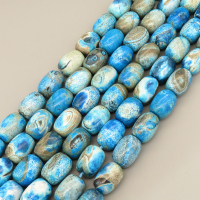 Natural Fire Agate Beads Strands,Bucket Beads,Dyed,Sky Blue,14x18mm,Hole:1.5mm,about 22 pcs/strand,about 165 g/strand,5 strands/package,14.96"(38cm),XBGB07276ahpv-L020