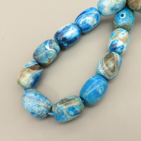Natural Fire Agate Beads Strands,Bucket Beads,Dyed,Sky Blue,14x18mm,Hole:1.5mm,about 22 pcs/strand,about 165 g/strand,5 strands/package,14.96"(38cm),XBGB07276ahpv-L020