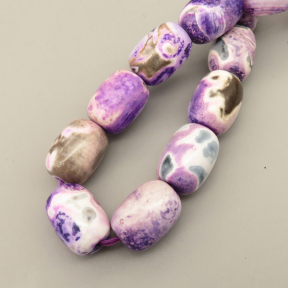 Natural Fire Agate Beads Strands,Bucket Beads,Dyed,Purple and White,14x18mm,Hole:1.5mm,about 22 pcs/strand,about 165 g/strand,5 strands/package,14.96"(38cm),XBGB07278ahpv-L020