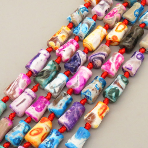 Natural Fire Agate Beads Strands,Bottle Shape,Dyed,Mixed Color,8x12mm,Hole:1.5mm,about 24 pcs/strand,about 75 g/strand,5 strands/package,14.96"(38cm),XBGB07294ahpv-L020
