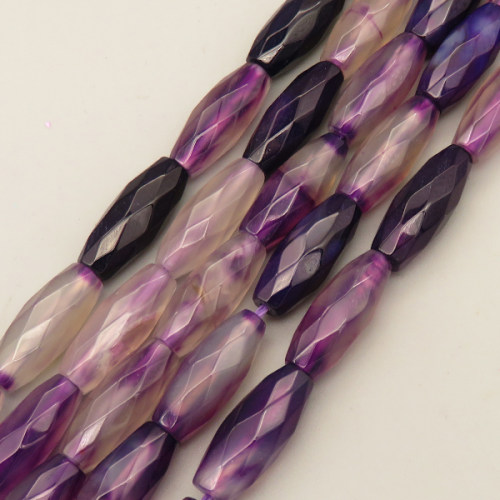 Natural Amethyst Beads Strands,Beads,Faceted,Dyed,Purple,8x20mm,Hole:1.2mm,about 20 pcs/strand,about 180 g/strand,5 strands/package,14.96"(38cm),XBGB07296ajvb-L020