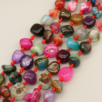 Natural Agate Beads Strands,Random Block,Dyed,Mixed Color,7x14x10mm-7x11x9mm,Hole:1.5mm,about 29 pcs/strand,about 60 g/strand,5 strands/package,14.96"(38cm),XBGB07304vihb-L020