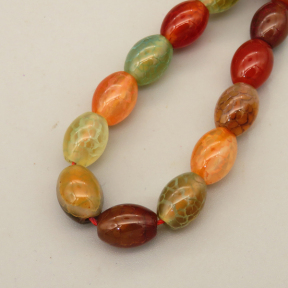 Natural Agate Beads Strands,Drum Bead,Dyed,Brownish Dark Green,8x10mm,Hole:1.2mm,about 37 pcs/strand,about 50 g/strand,5 strands/package,14.96"(38cm),XBGB07306vihb-L020