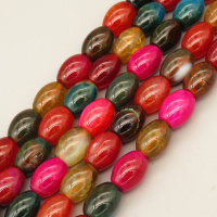 Natural Agate Beads Strands,Drum Bead,Dyed,Mixed Color,10x14mm,Hole:1.5mm,about 27 pcs/strand,about 100 g/strand,5 strands/package,14.96"(38cm),XBGB07308vihb-L020