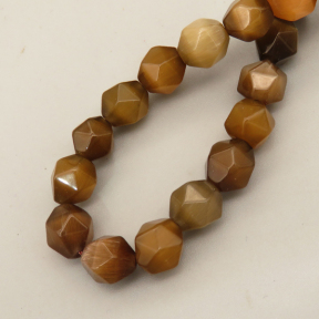 Cat Eye Beads Strands,Star Horn,Faceted,Dyed,Brown,8mm,Hole:1.2mm,about 36 pcs/strand,about 36 g/strand,5 strands/package,14.96"(38cm),XBGB07322ahjb-L020