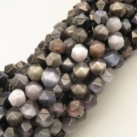 Cat Eye Beads Strands,Star Horn,Faceted,Dyed,Gray-Black,8mm,Hole:1.2mm,about 36 pcs/strand,about 36 g/strand,5 strands/package,14.96"(38cm),XBGB07326ahjb-L020