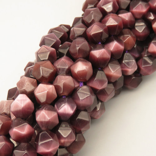 Cat Eye Beads Strands,Star Horn,Faceted,Dyed,Dark Purple,8mm,Hole:1.2mm,about 36 pcs/strand,about 36 g/strand,5 strands/package,14.96"(38cm),XBGB07328ahjb-L020