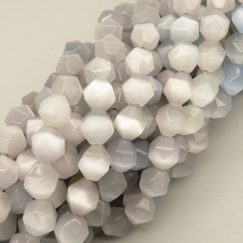 Cat Eye Beads Strands,Star Horn,Faceted,Dyed,Gray,8mm,Hole:1.2mm,about 36 pcs/strand,about 36 g/strand,5 strands/package,14.96"(38cm),XBGB07334ahjb-L020