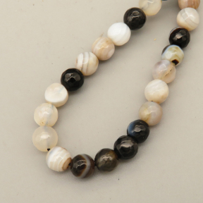 Natural Agate Beads Strands,Round,Faceted,Dyed,Black and White,6mm,Hole:1mm,about 61 pcs/strand,about 22 g/strand,5 strands/package,14.96"(38cm),XBGB07342vbnb-L020