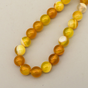 Natural Agate Beads Strands,Round,Dyed,Khaki,6mm,Hole:1mm,about 61 pcs/strand,about 22 g/strand,5 strands/package,14.96"(38cm),XBGB07346vbmb-L020