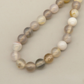 Natural Agate Beads Strands,Round,Dyed,Gray,6mm,Hole:1mm,about 61 pcs/strand,about 22 g/strand,5 strands/package,14.96"(38cm),XBGB07354vbmb-L020