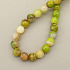 Natural Agate Beads Strands,Round,Dyed,Grass Green,6mm,Hole:1mm,about 61 pcs/strand,about 22 g/strand,5 strands/package,14.96"(38cm),XBGB07358vbmb-L020