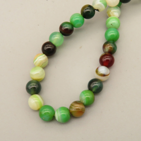 Natural Agate Beads Strands,Round,Dyed,Green Brown Dark Green,6mm,Hole:1mm,about 61 pcs/strand,about 22 g/strand,5 strands/package,14.96"(38cm),XBGB07362vbmb-L020