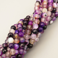 Natural Agate Beads Strands,Round,Faceted,Dyed,Purple Milky White,6mm,Hole:1mm,about 61 pcs/strand,about 22 g/strand,5 strands/package,14.96"(38cm),XBGB07368vbnb-L020