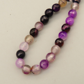 Natural Agate Beads Strands,Round,Faceted,Dyed,Purple Milky White,6mm,Hole:1mm,about 61 pcs/strand,about 22 g/strand,5 strands/package,14.96"(38cm),XBGB07368vbnb-L020