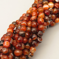 Natural Agate Beads Strands,Round,Faceted,Dyed,Maroon,6mm,Hole:1mm,about 61 pcs/strand,about 22 g/strand,5 strands/package,14.96"(38cm),XBGB07374vbnb-L020
