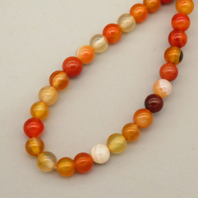 Natural Agate Beads Strands,Round,Dyed,Orange Red Brown,4mm,Hole:0.8mm,about 95 pcs/strand,about 9 g/strand,5 strands/package,14.96"(38cm),XBGB07386vbmb-L020