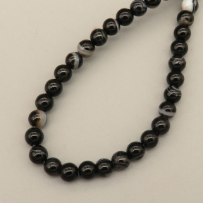 Natural Agate Beads Strands,Round,Dyed,Black and White,4mm,Hole:0.8mm,about 95 pcs/strand,about 9 g/strand,5 strands/package,14.96"(38cm),XBGB07390vbmb-L020