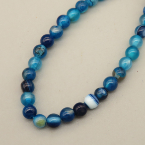 Natural Agate Beads Strands,Round,Dyed,Royal Blue,4mm,Hole:0.8mm,about 95 pcs/strand,about 9 g/strand,5 strands/package,14.96"(38cm),XBGB07406vbmb-L020