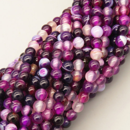 Natural Agate Beads Strands,Round,Dyed,Purple,4mm,Hole:0.8mm,about 95 pcs/strand,about 9 g/strand,5 strands/package,14.96"(38cm),XBGB07408vbmb-L020