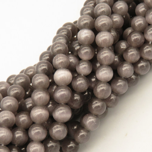Cat Eye Beads Strands,Round,Gray and Black,6mm,Hole:0.8mm,about 63 pcs/strand,about 22 g/strand,5 strands/package,14.96"(38cm),XBGB07426vbmb-L020