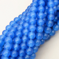 Cat Eye Beads Strands,Round,Royal Blue,6mm,Hole:0.8mm,about 63 pcs/strand,about 22 g/strand,5 strands/package,14.96"(38cm),XBGB07430vbmb-L020