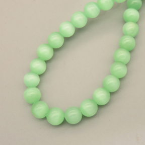 Cat Eye Beads Strands,Round,Green,6mm,Hole:0.8mm,about 63 pcs/strand,about 22 g/strand,5 strands/package,14.96"(38cm),XBGB07444vbmb-L020