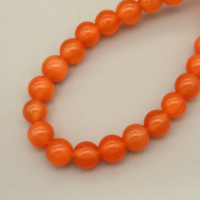 Cat Eye Beads Strands,Round,Orange Red,6mm,Hole:0.8mm,about 63 pcs/strand,about 22 g/strand,5 strands/package,14.96"(38cm),XBGB07448vbmb-L020