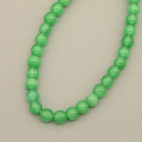 Cat Eye Beads Strands,Round,Green,4mm,Hole:0.8mm,about 95 pcs/strand,about 9 g/strand,5 strands/package,14.96"(38cm),XBGB07456vbmb-L020
