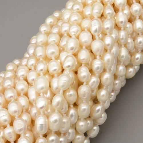 Natural Cultured Freshwater Pearl Beads Strands,Threaded Rice Grains (Nearly Oval),Off White,6mm-7mm,Hole:1.2mm,about 170 pcs/strand,about 30 g/strand,1 strand/package,47.24"(1.2m),XBSP01198vkla-L020,22605