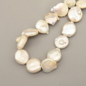Natural Baroque Pearl Keshi Pearl Beads Strands,Cultured Freshwater Pearl Beads Strands,Through Perforation, Flat Sheet,Off White,12mm-14mm,Hole:1.5mm,about 27 pcs/strand,about 95 g/strand,100 g/package,14.96"(38cm),XBSP01216hbab-L020