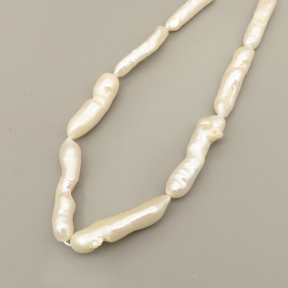 Natural Cultured Freshwater Pearl Beads Strands,Strip,Off White,5x7x12mm-7x7x40mm,Hole:1.2mm,about 13-31 pcs/strand,about 230 g/strand,100 g/package,14.96"(38cm),XBSP01220hbab-L020