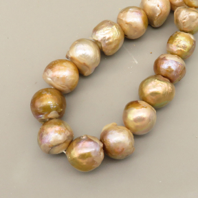 Natural Baroque Pearl Keshi Pearl Beads Strands,Cultured Freshwater Pearl Beads Strands,Nearly Round,Purple Yellow White,13mm-16mm,Hole:1.5mm,about 25 pcs/strand,about 120 g/strand,100 g/package,14.96"(38cm),XBSP01226hbab-L020