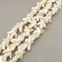 Natural Cultured Freshwater Pearl Beads Strands,Cross Alien,Off White,7x19x25mm-8x22x31mm,Hole:1.5mm,about 34 pcs/strand,about 250 g/strand,100 g/package,14.17"(36cm),XBSP01238hbab-L020