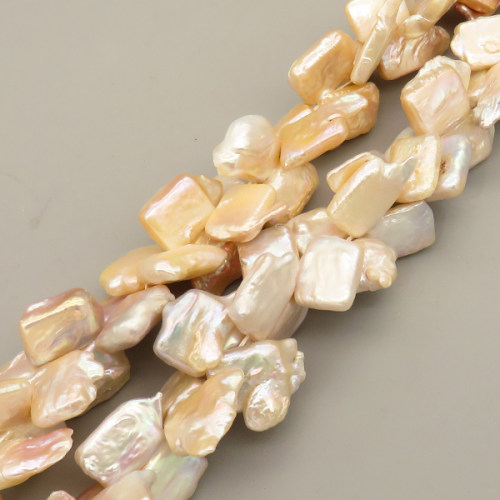Natural Baroque Pearl Keshi Pearl Beads Strands,Cultured Freshwater Pearl Beads Strands,Block Conjoined,Pink White,5x15x23mm,Hole:1.5mm,about 27 pcs/strand,about 190 g/strand,100 g/package,14.17"(36cm),XBSP01266hbab-L020