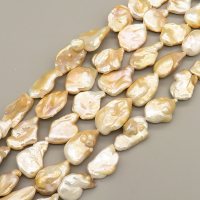Natural Baroque Pearl Keshi Pearl Beads Strands,Cultured Freshwater Pearl Beads Strands,Conformal Tablet,Beige Champagne,5x16x23mm-6x14x22mm,Hole:1.5mm,about 18 pcs/strand,about 180 g/strand,100 g/package,14.17"(36cm),XBSP01288hbab-L020